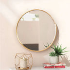 Modern Round Gold Wall Mirror Set – Luxury Metal Frame Decorative Mirrors for Living Room & Bedroom