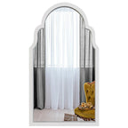 Premium European Window Style Wooden Wall Mirror – Designer Arch Mirror for Living Room & Bedroom
